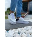 Beyaz Lacivert Garnili Sneakers 